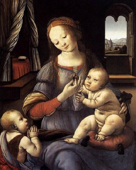 LORENZO DI CREDI Madonna with the Christ Child and St John the Baptist Germany oil painting art
